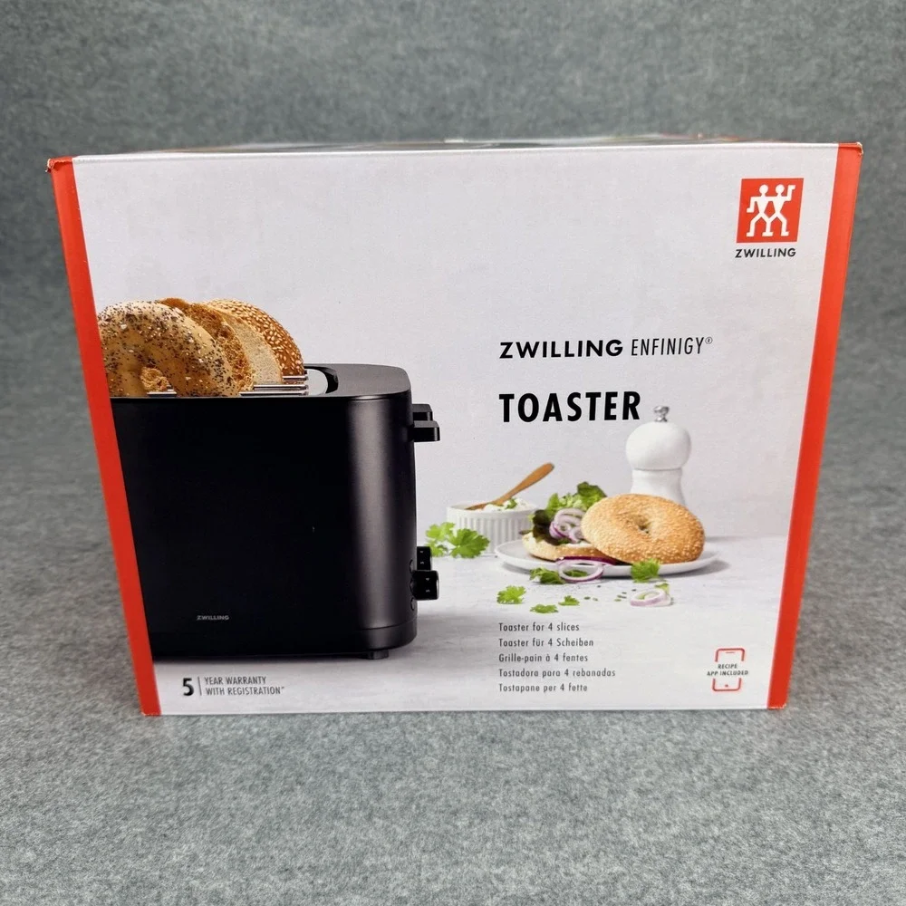 NEW Zwilling Enfinigy 4-Slice Slot Toaster Extra Wide 1.5